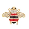 Bumble Bee Rhinestone Brooch Pin - Red
