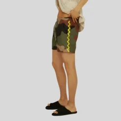 Camo Zig Zag Swim Shorts - Green