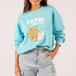 Capri Dolce Vita Sweatshirt - Cyan