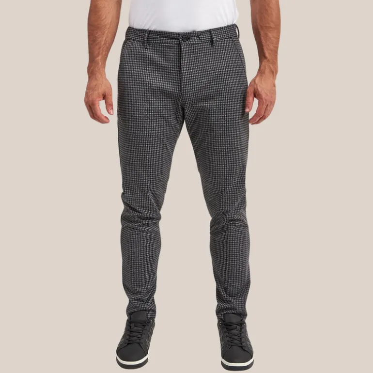 Checks Drawstring Waist Chinos - Navy