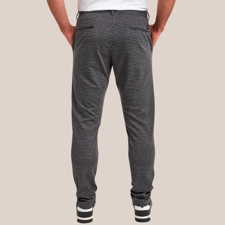 Checks Drawstring Waist Chinos - Navy