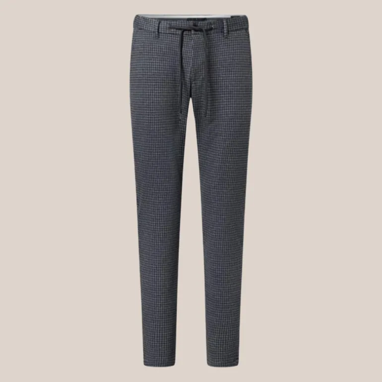 Checks Drawstring Waist Chinos - Navy