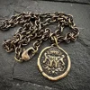 Crown Wax Seal Pendant Antiqued Necklace