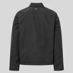 Diamond Quilted Patch Pocket Jacket - Black