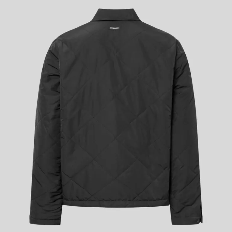 Diamond Quilted Patch Pocket Jacket - Black