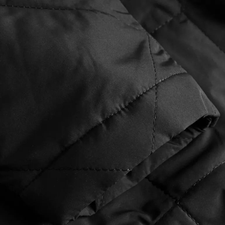 Diamond Quilted Patch Pocket Jacket - Black