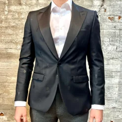 Embossed Skulls Peak Tuxedo Jacket