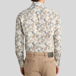 Exotic Floral Print Shirt - Beige