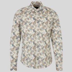 Exotic Floral Print Shirt - Beige