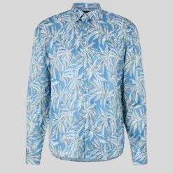 Ferns Print Shirt - Blue