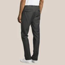 Flannel Drawstring Trousers - Grey