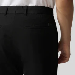 Front Pleated Cuffed Stretch Pants - Black