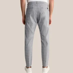 Glen Check Drawstring Chinos - Grey