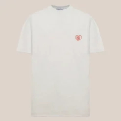 Heart Embroidered Logo Crew T-Shirt - White