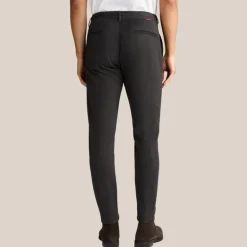 Herringbone Drawstring Waist Chinos - Grey
