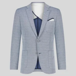 Honeycomb Patch Pocket Jersey Blazer - Navy