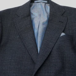 Hopsack Italian Wool Blazer - Navy