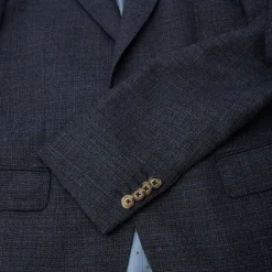 Hopsack Italian Wool Blazer - Navy