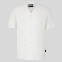 Jersey Cuban Collar Shirt - Off-White