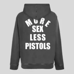 Less Pistols Hoodie Kangaroo Pocket - Charcoal