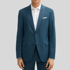 Melange Wool / Cotton Blazer - Navy