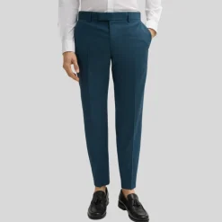 Melange Wool / Cotton Dress Pants - Navy