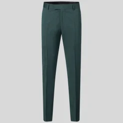 Melange Wool / Cotton Dress Pants - Dark Green