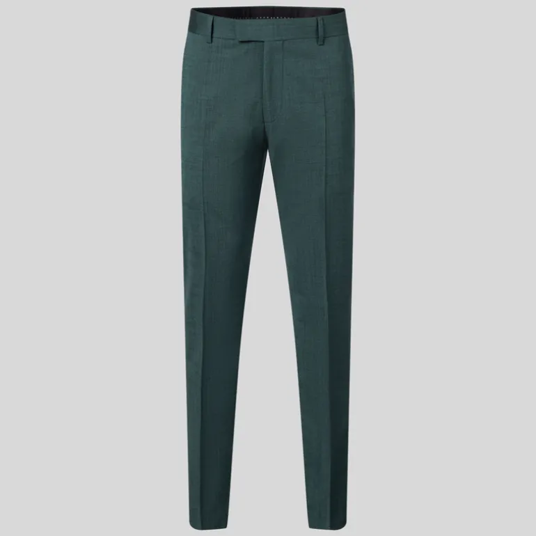 Melange Wool / Cotton Dress Pants - Dark Green