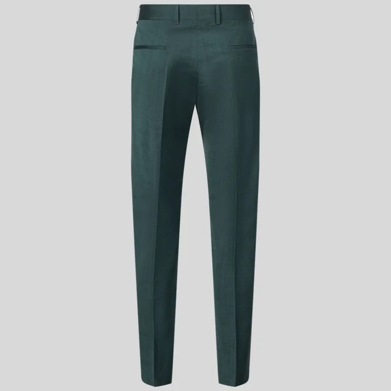 Melange Wool / Cotton Dress Pants - Dark Green