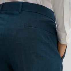 Melange Wool / Cotton Dress Pants - Navy
