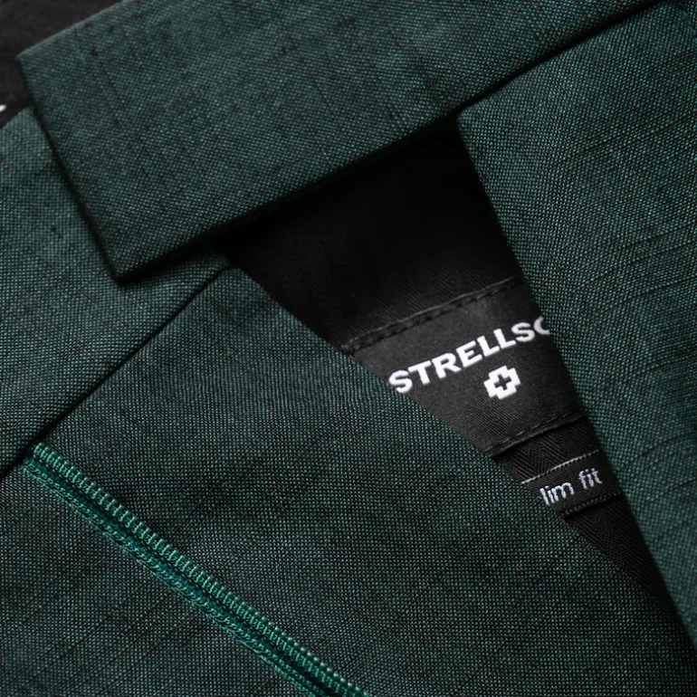 Melange Wool / Cotton Dress Pants - Dark Green