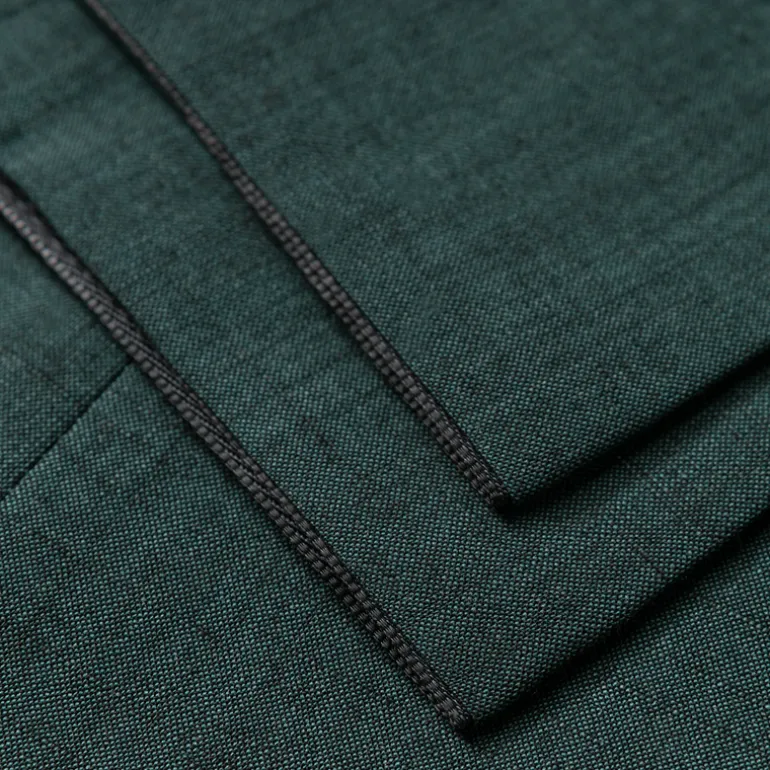 Melange Wool / Cotton Dress Pants - Dark Green