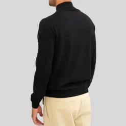 Merino Mock Neck Sweater - Black