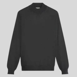 Merino Mock Neck Sweater - Black