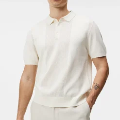 Mesh Detail Retro Knit Polo - Off-White