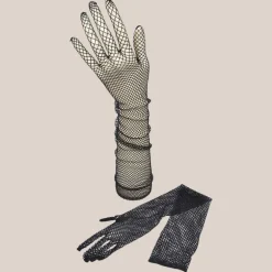 Mesh Long Gloves - Black