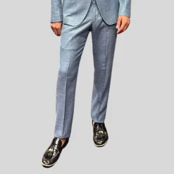 Mesh Weave Stretch Pants - Light Blue