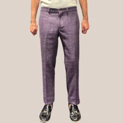 Mesh Weave Stretch Pants - Purple