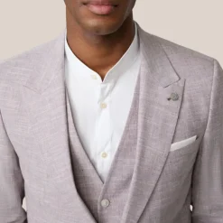 Mottled Cotton Wool Blend Peaked Suit Jacket - Violet