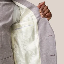 Mottled Cotton Wool Blend Peaked Suit Jacket - Violet