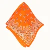 Paisley Pattern Silk-Like Neckerchief - Orange