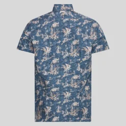 Palm Tree Print Shirt - Teal
