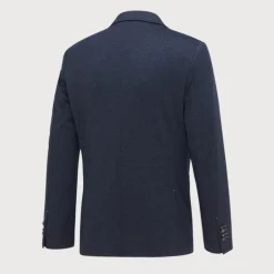 Patch Pocket Melange Jersey Blazer - Navy