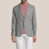 Patch Pocket Peak Lapel Linen Blazer - Grey