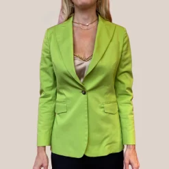 Peak Lapel 1-Button Blazer - Lime