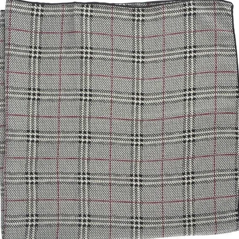 Plaid Check Silk-Like Neckerchief - Black