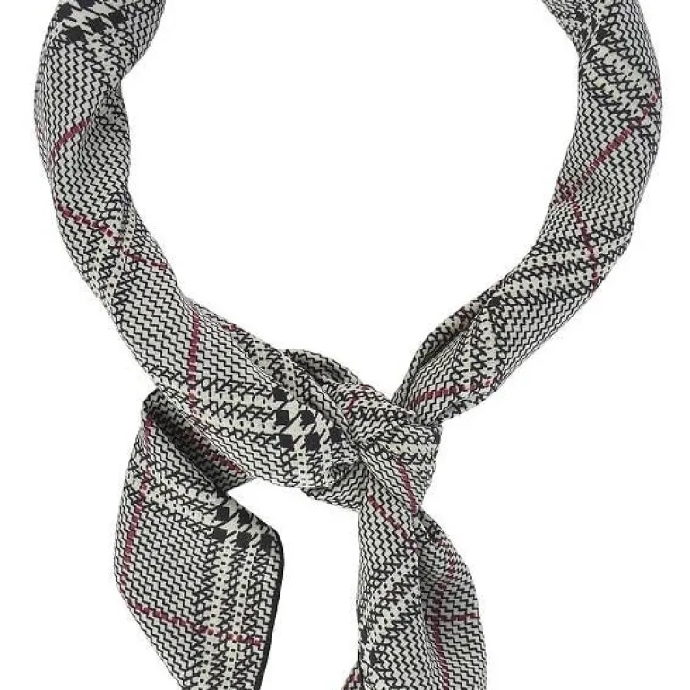 Plaid Check Silk-Like Neckerchief - Black