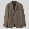 Plain Weave Wool Blend Suit - Olive