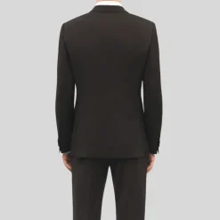 Plain Weave Wool Blend Suit - Brown