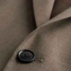 Plain Weave Wool Blend Suit - Olive